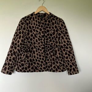 Ann Taylor Leopard Print Wool Blend Jacket